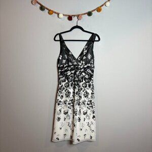 White House Black Market black and white patterned dress